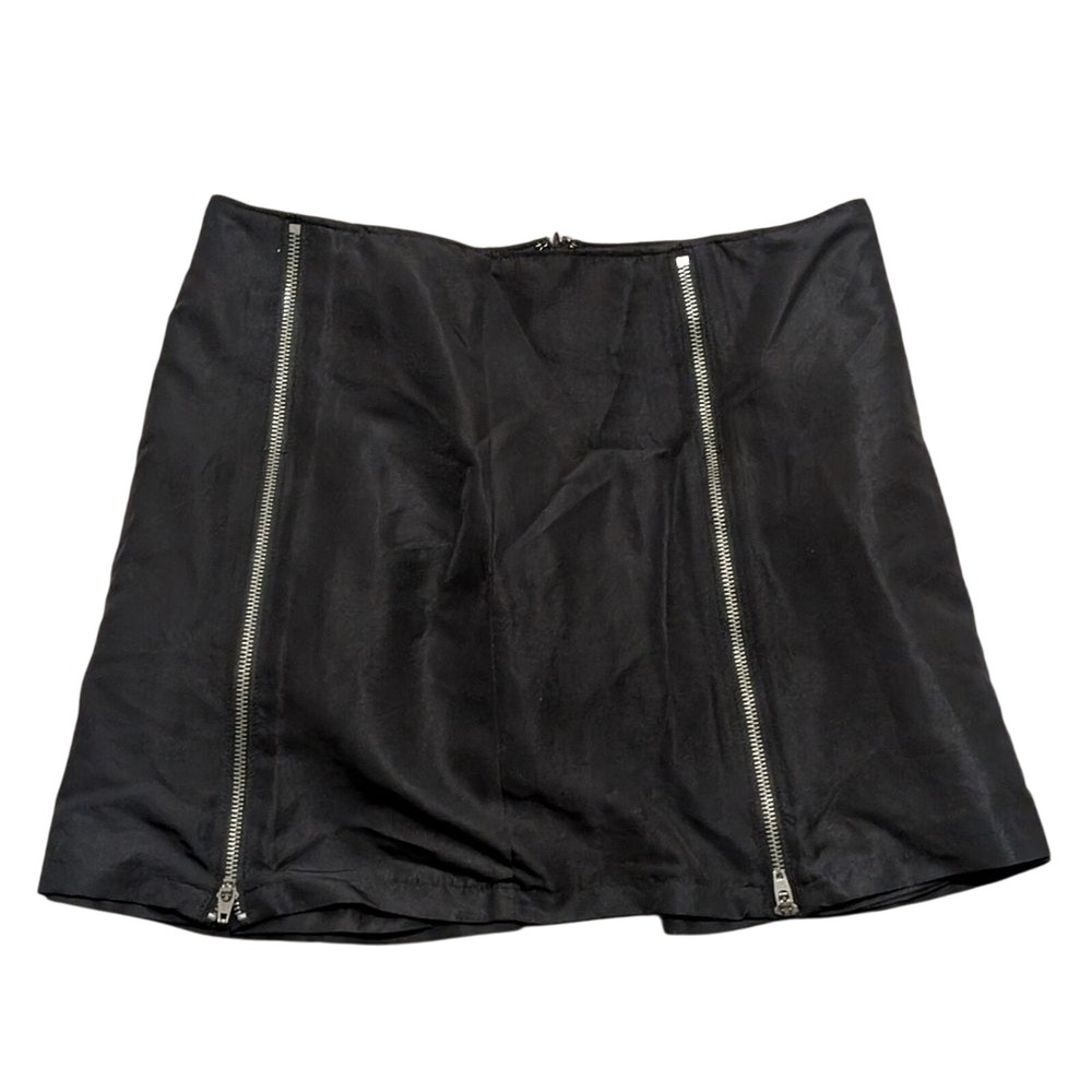 Luella Bartley Mini Skirt Womens‎ 7 Black Zippers A Line NEW Grunge Punk Emo